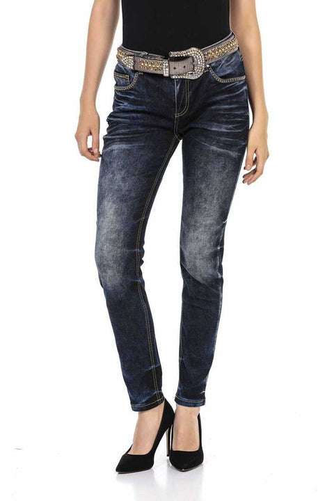 WD465 Navy Blue Women's Jean Trousers