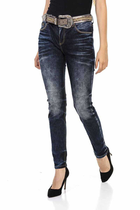 WD465 Navy Blue Women's Jean Trousers