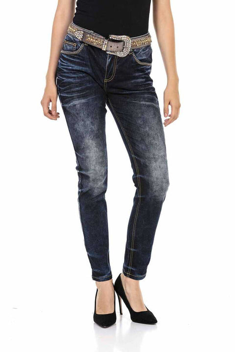 WD465 Navy Blue Women's Jean Trousers