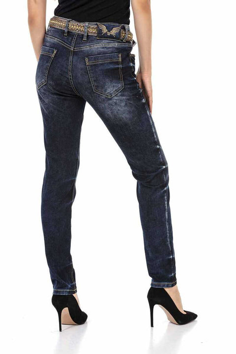 WD465 Navy Blue Women's Jean Trousers