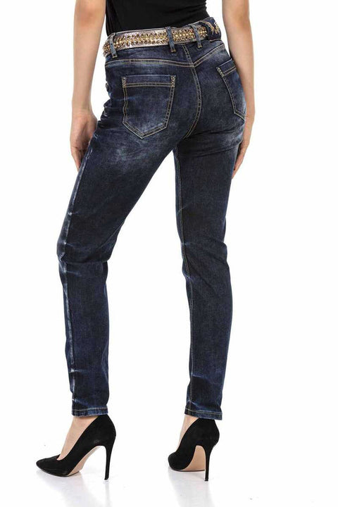 WD465 Navy Blue Women's Jean Trousers