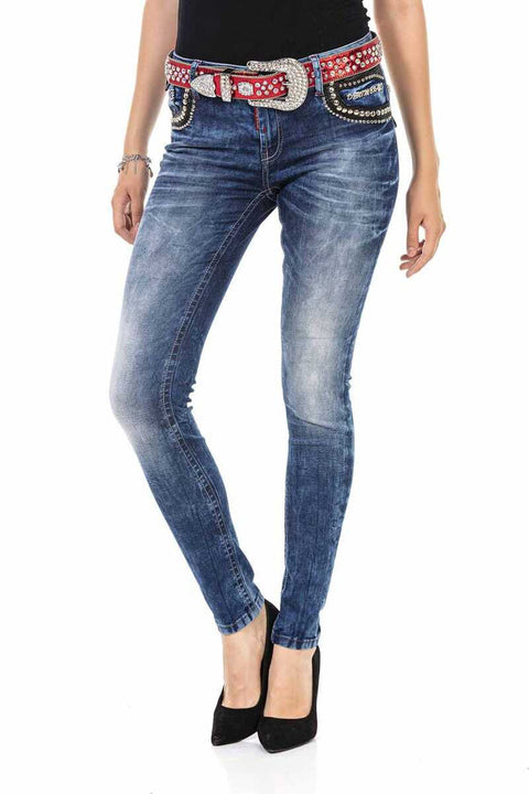 WD466 Women's Trousers with Stone Detail on Pockets