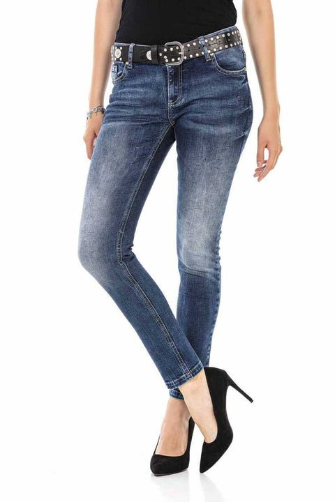 WD471 Embroidery Detailed Women's Trousers
