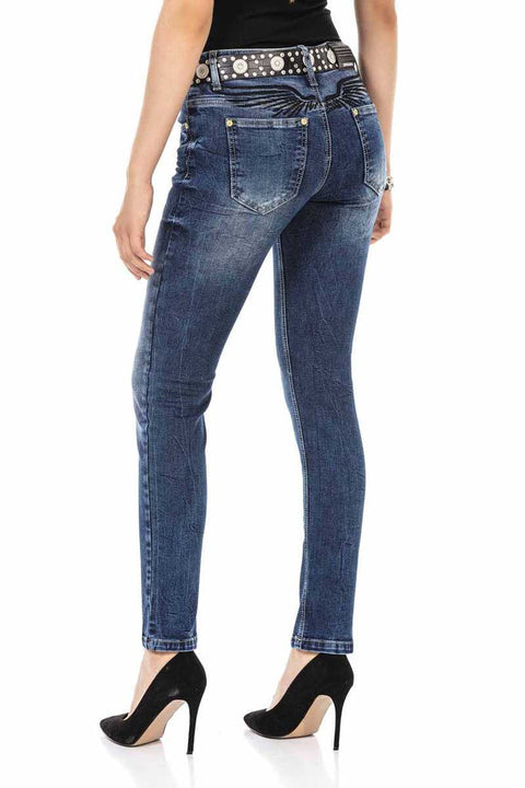 WD471 Embroidery Detailed Women's Trousers