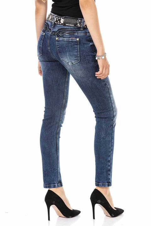 WD471 Embroidery Detailed Women's Trousers