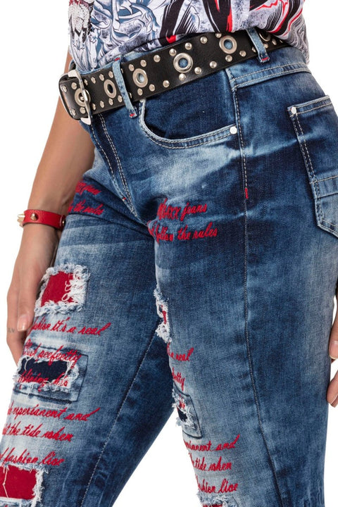 WD478 Embroidered Women's Jeans