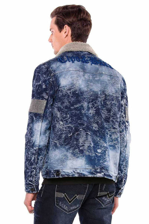 CJ245 Variegated Fur Men's Denim Jacket