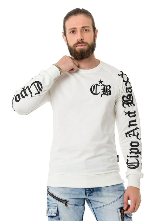 CL370 Embroidered Crew Neck Thick Men's Sweatshirt