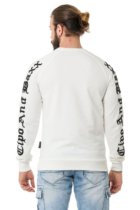 CL370 Embroidered Crew Neck Thick Men's Sweatshirt