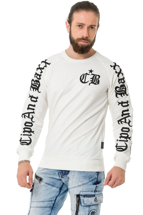 CL370 Embroidered Crew Neck Thick Men's Sweatshirt
