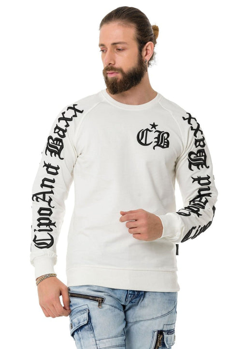 CL370 Embroidered Crew Neck Thick Men's Sweatshirt