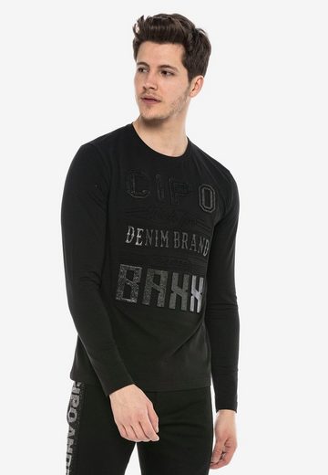 CL374 Silver Glitter Embossed Printed Sweatshirt