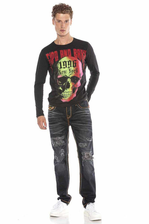 CL406 Colorful Skull Men's Sweatshirt