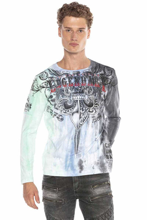CL408 Royalty Patterned Long Sleeve T-Shirt