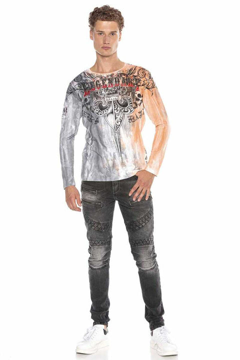 CL408 Royalty Patterned Long Sleeve T-Shirt