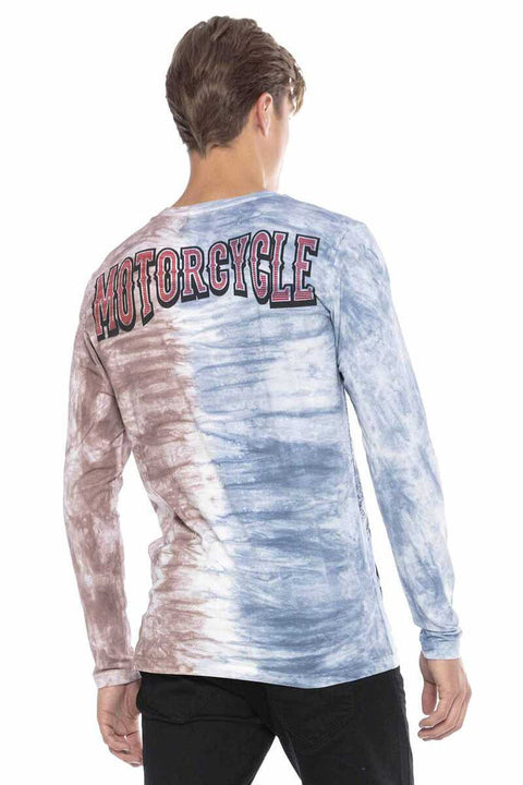 CL410 Biker Style Printed Men's Long Sleeve T-Shirt