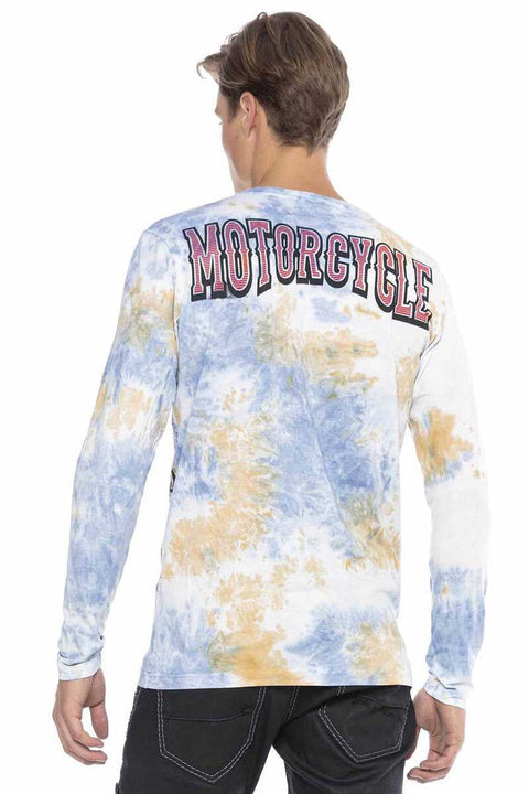 CL410 Biker Style Printed Men's Long Sleeve T-Shirt