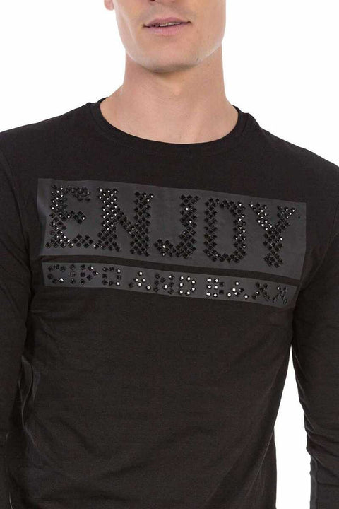 CL474 Black Color Stone Sweatshirt