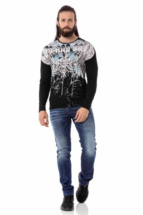 CL516 Royal Patterned Thin Sweatshirt