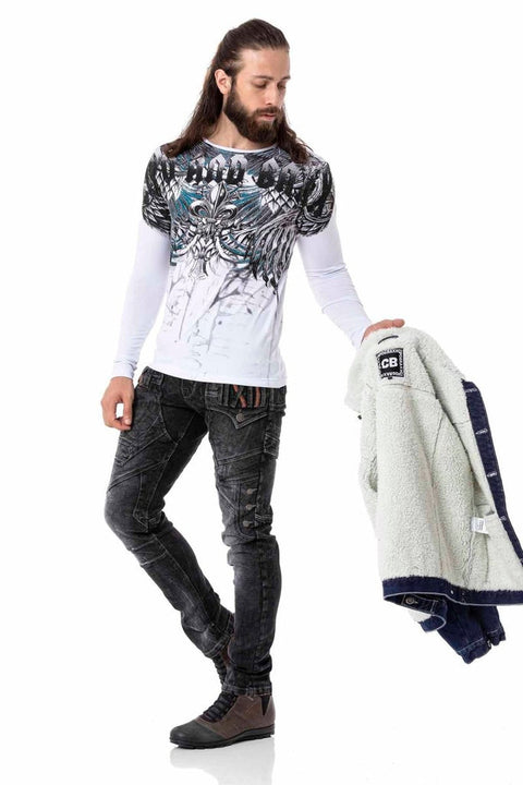 CL516 Royal Patterned Thin Sweatshirt