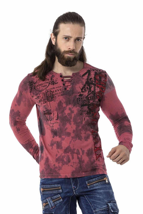 CL524 V-Neck Patterned Sweatshirt