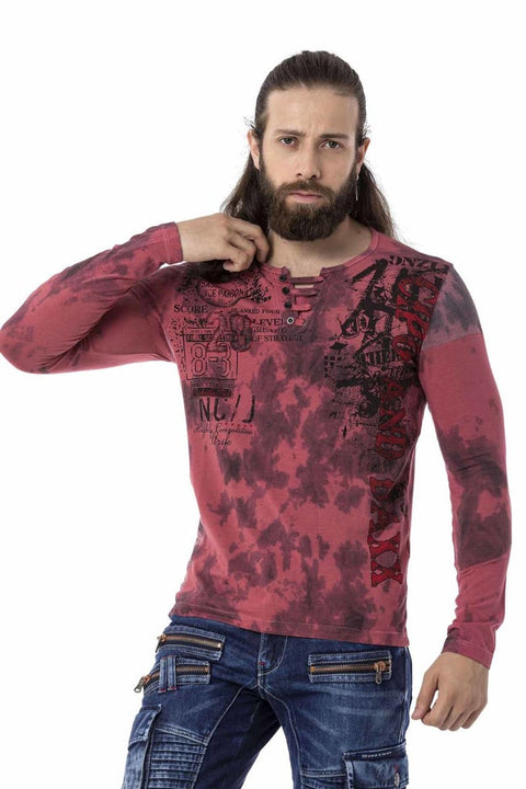 CL524 V-Neck Patterned Sweatshirt