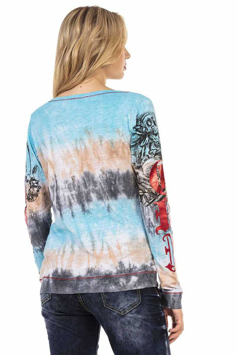 WL295 O Neck Patterned Sweatshirt