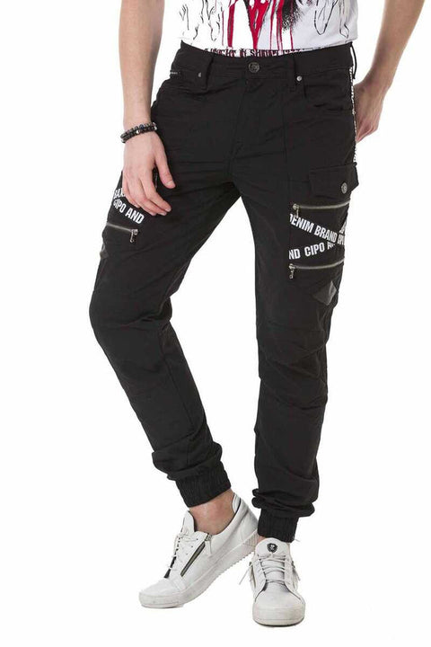 CD785 Brand Striped Cargo Pocket Men's Trousers