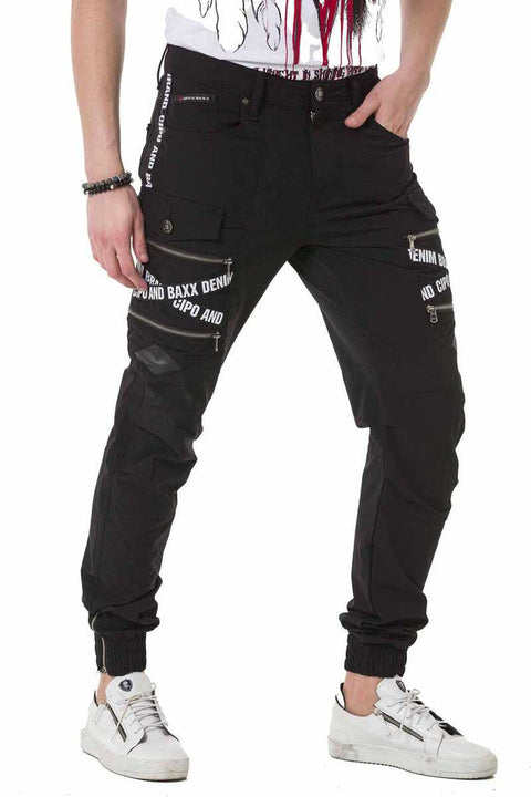 CD785 Brand Striped Cargo Pocket Men's Trousers
