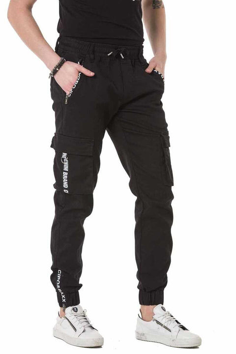 CD788 Elastic Waist Cargo Pocket Men's Sweatpants