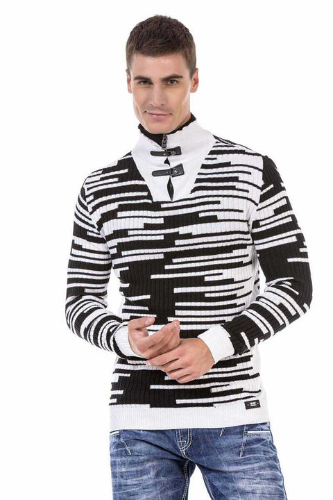 CP245 Zipper Collar Men's Sweater