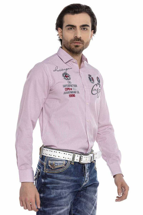 CH180 Embroidered Striped Men's Shirt