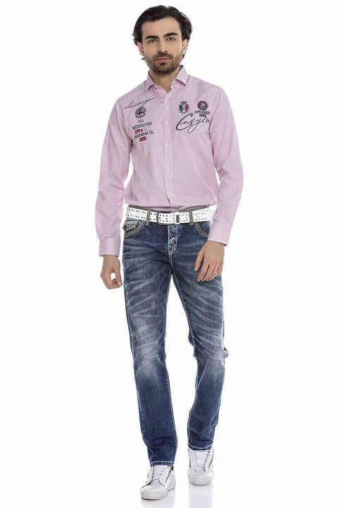 CH180 Embroidered Striped Men's Shirt