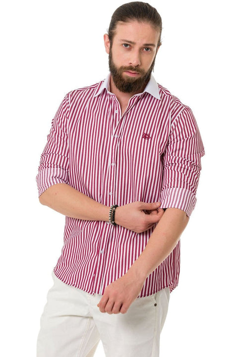 CH192 Cuff Collar Striped Shirt