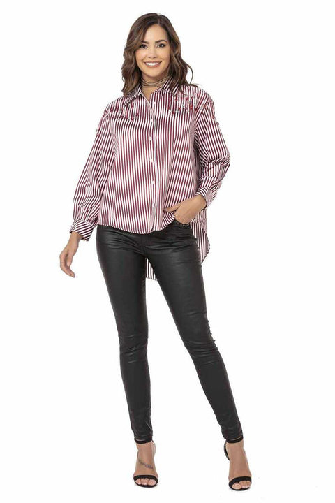 WH122 Striped Oversize Women's Shirt