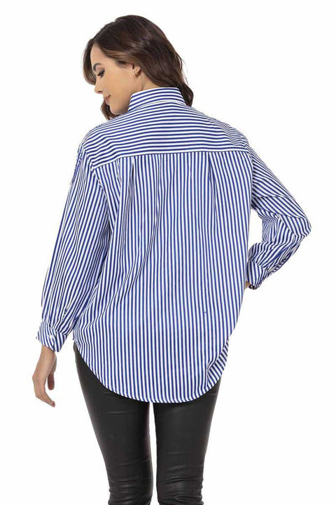 WH122 Striped Oversize Women's Shirt