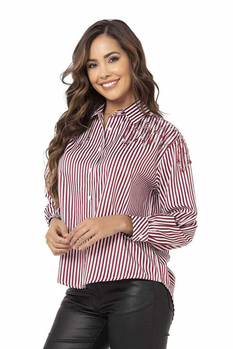 WH122 Striped Oversize Women's Shirt