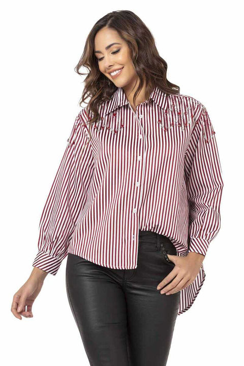 WH122 Striped Oversize Women's Shirt