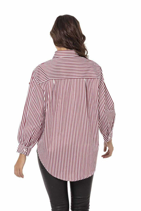 WH122 Striped Oversize Women's Shirt