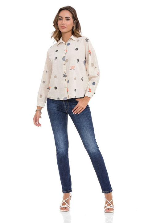 WH130 Women's Shirt with Embroidery Detail
