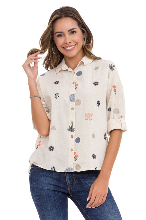 WH130 Women's Shirt with Embroidery Detail