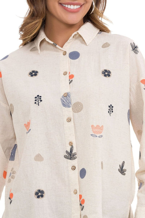 WH130 Women's Shirt with Embroidery Detail