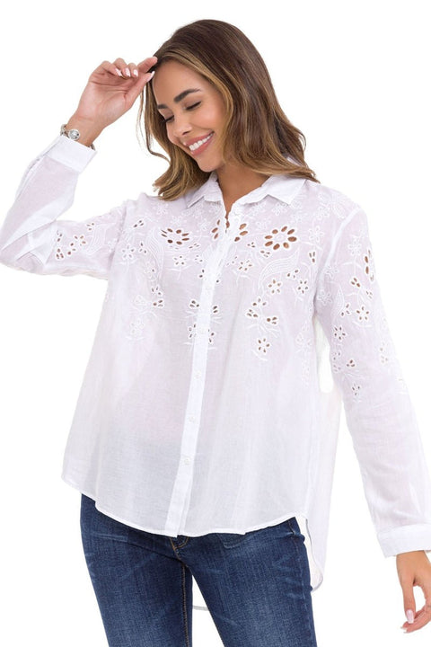 WH131 Floral Detailed Women's Shirt