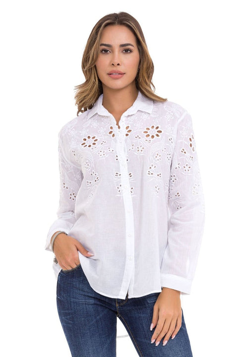 WH131 Floral Detailed Women's Shirt