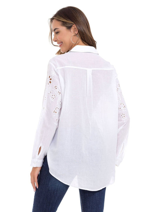 WH131 Floral Detailed Women's Shirt