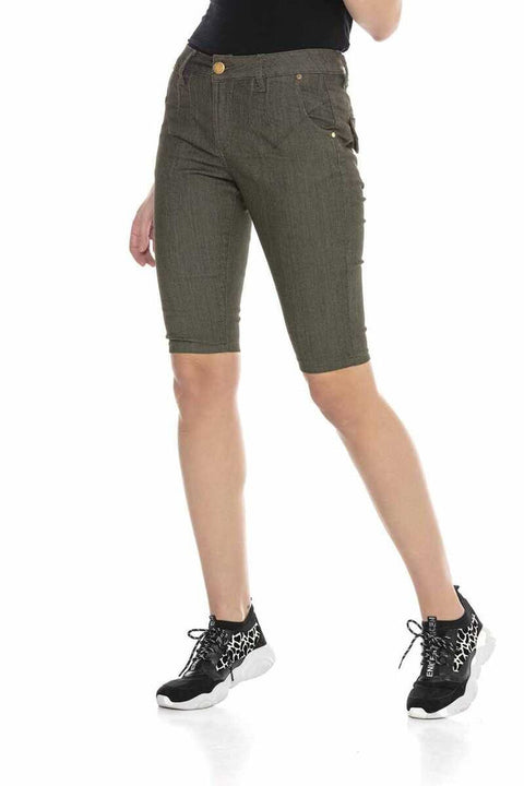 WK169 Basic Khaki Women's Shorts
