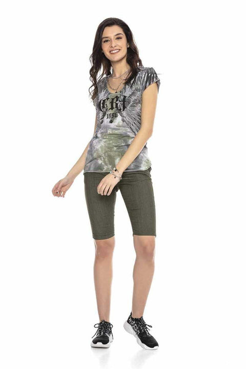 WK169 Basic Khaki Women's Shorts