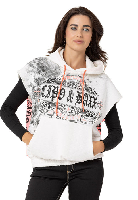 WT374 Women's T-Shirt Zero Sleeve Hoodie