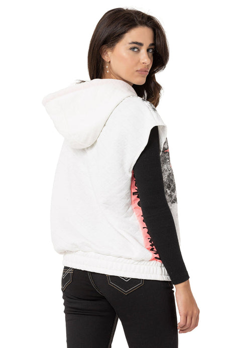 WT374 Women's T-Shirt Zero Sleeve Hoodie