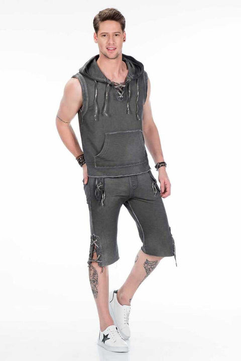 CL298 Hooded Pocketed Men's Sweat Undershirt
